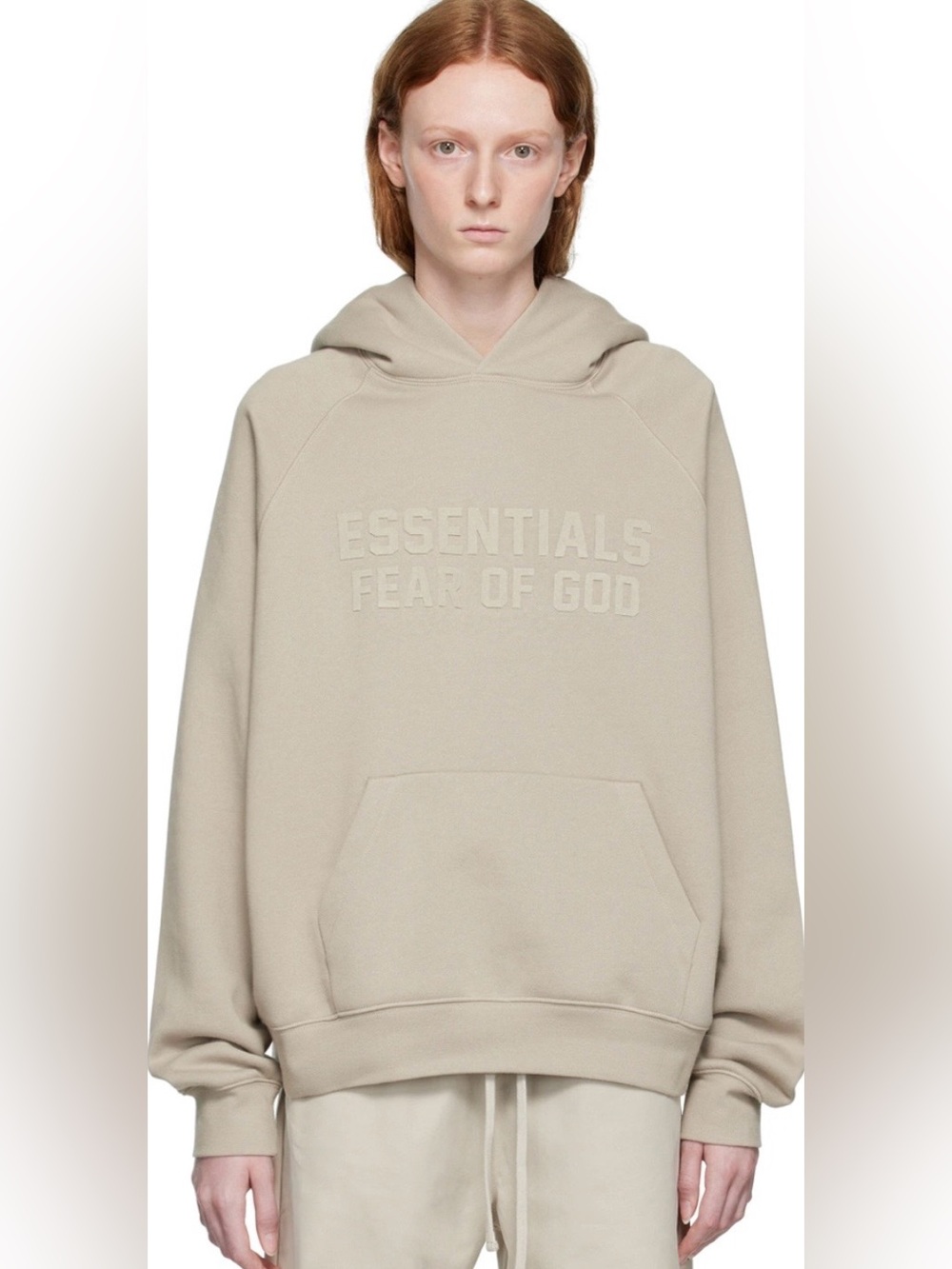 Fear Of God Essentials Sand Monochrome Ragland Hoodie